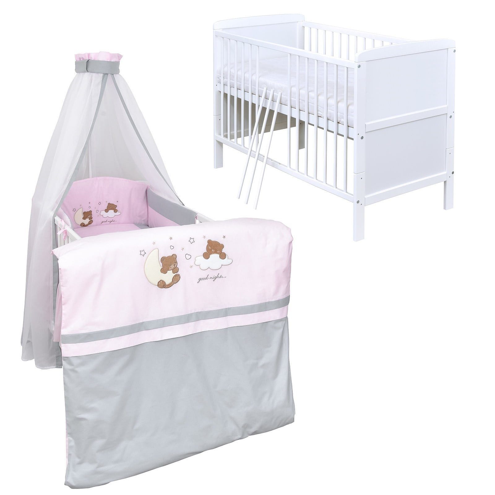 Komplettbett Babybett Natalie Bettwäsche Komplettset