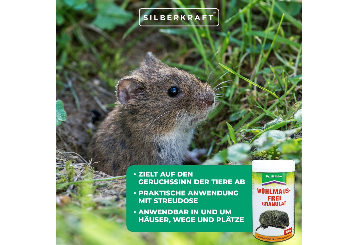 Thumbnail - Silberkraft Vergrämungsmittel Wühlmausköder Ratzia–Karottenbasierter Köde, Anwendung im Außenbereich, 1-St., Für Gemüseg...