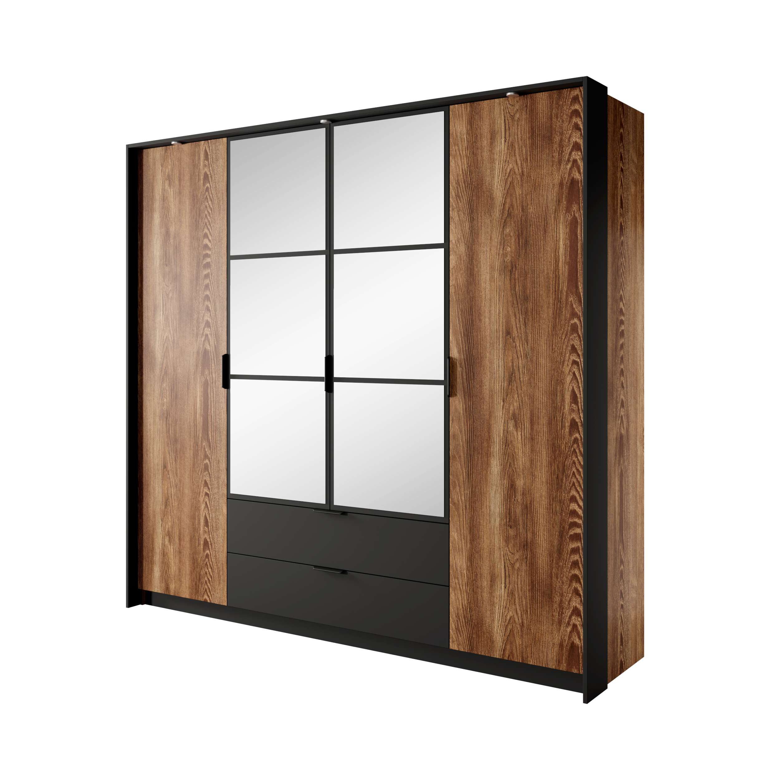 99rooms Drehtürenschrank Kilton (Kleiderschrank, Schrank) Modern Design, mit Soft-Close, Metallgriffe, Füße: aus Metall