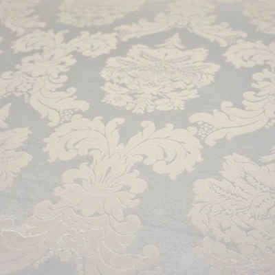 Stofferia Stoff Dekostoff Satin Jacquard Damasco Silber, Breite 280 cm, Meterware