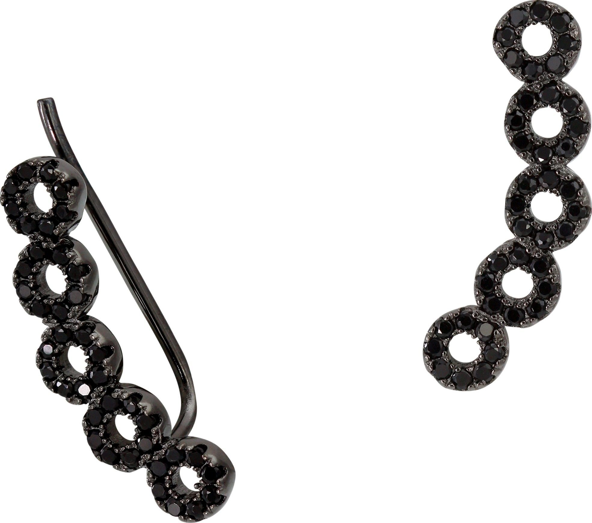 SilberDream Paar Ohrklemmen SilberDream geschwärzt Ear Cuff Kreise (Ohrklemme), Damen Ohrklemme Ear Cuff Kreise 925 Sterling Silber, schwarz
