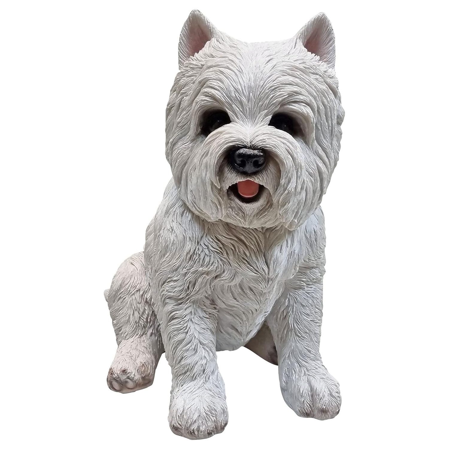 Fachhandel Plus Tierfigur West Highland Terrier weiß sitzend Hund Westie Gartendeko Tierfigur, tolle Hundefigur