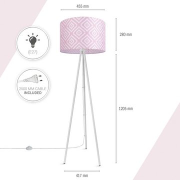 Paco Home Stehlampe Trina Stella, ohne Leuchtmittel, Dreibein Modern Stofflampenschirm Vintage Design Textil Wohnzimmer