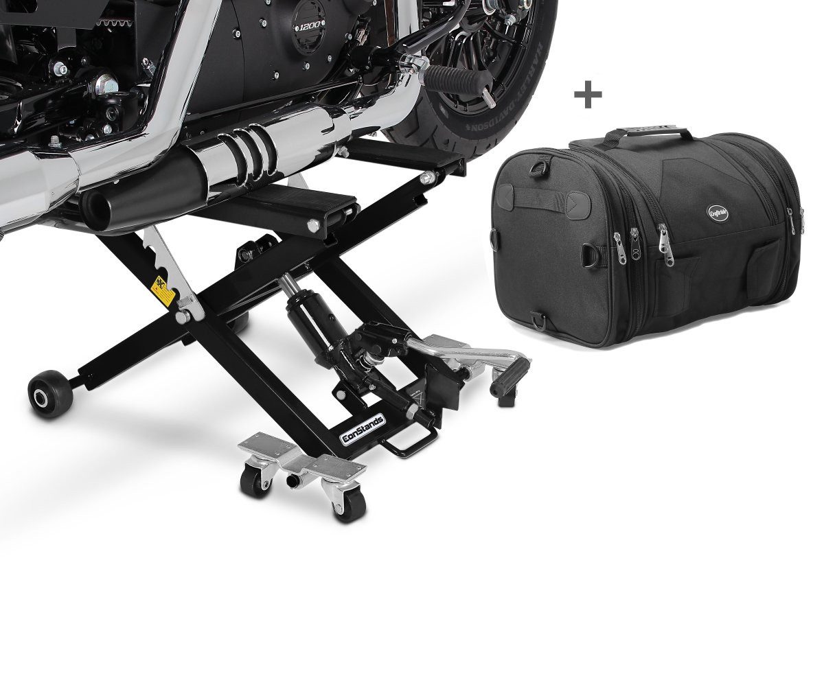 ConStands Motorradheber Set Hebebühne + Hecktasche für Chopper / Custombike SM15 CB37806