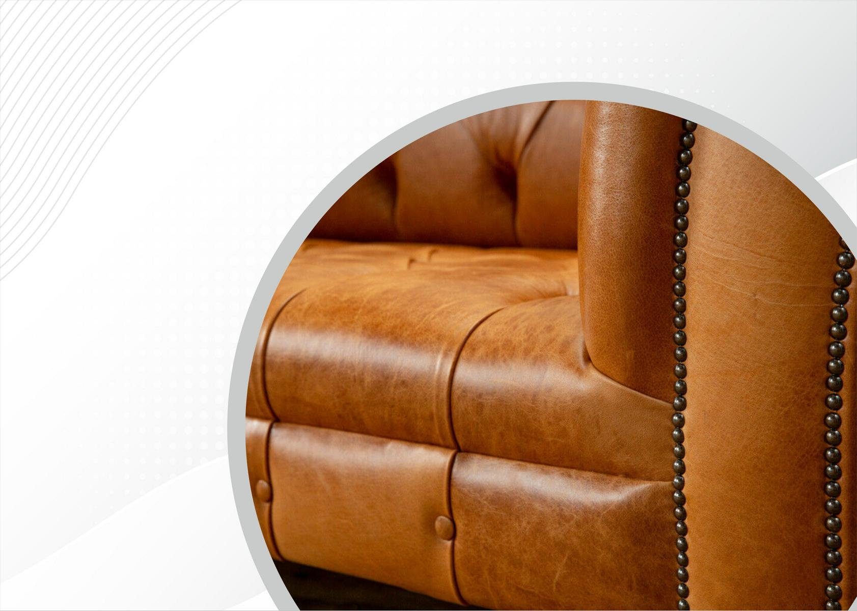 Dreisitzer Luxus Made Neu Chesterfield Design, Europe Brauner in Couch Chesterfield-Sofa JVmoebel 3-er