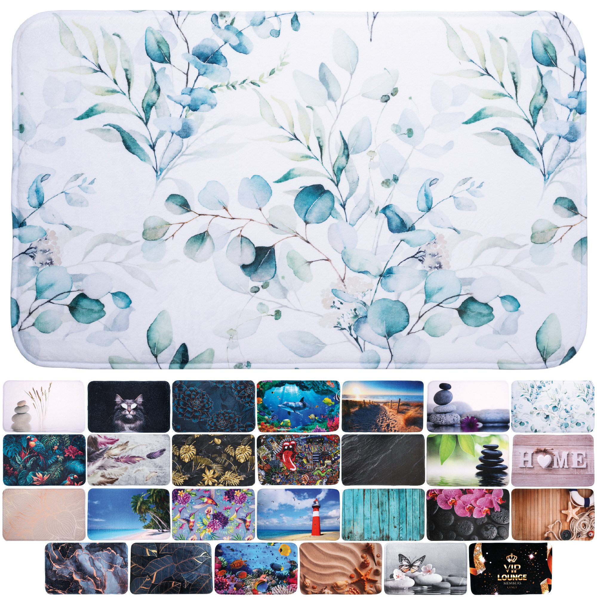 Sanilo Badematte mit Motiv, viele schöne Badteppiche zur Auswahl, rutschhemmend beschichtet, waschbar, schnelltrocknend, Polyester, rechteckig, sehr weich, hochwertig & modern, 50 x 80 cm oder 70 x 110 cm