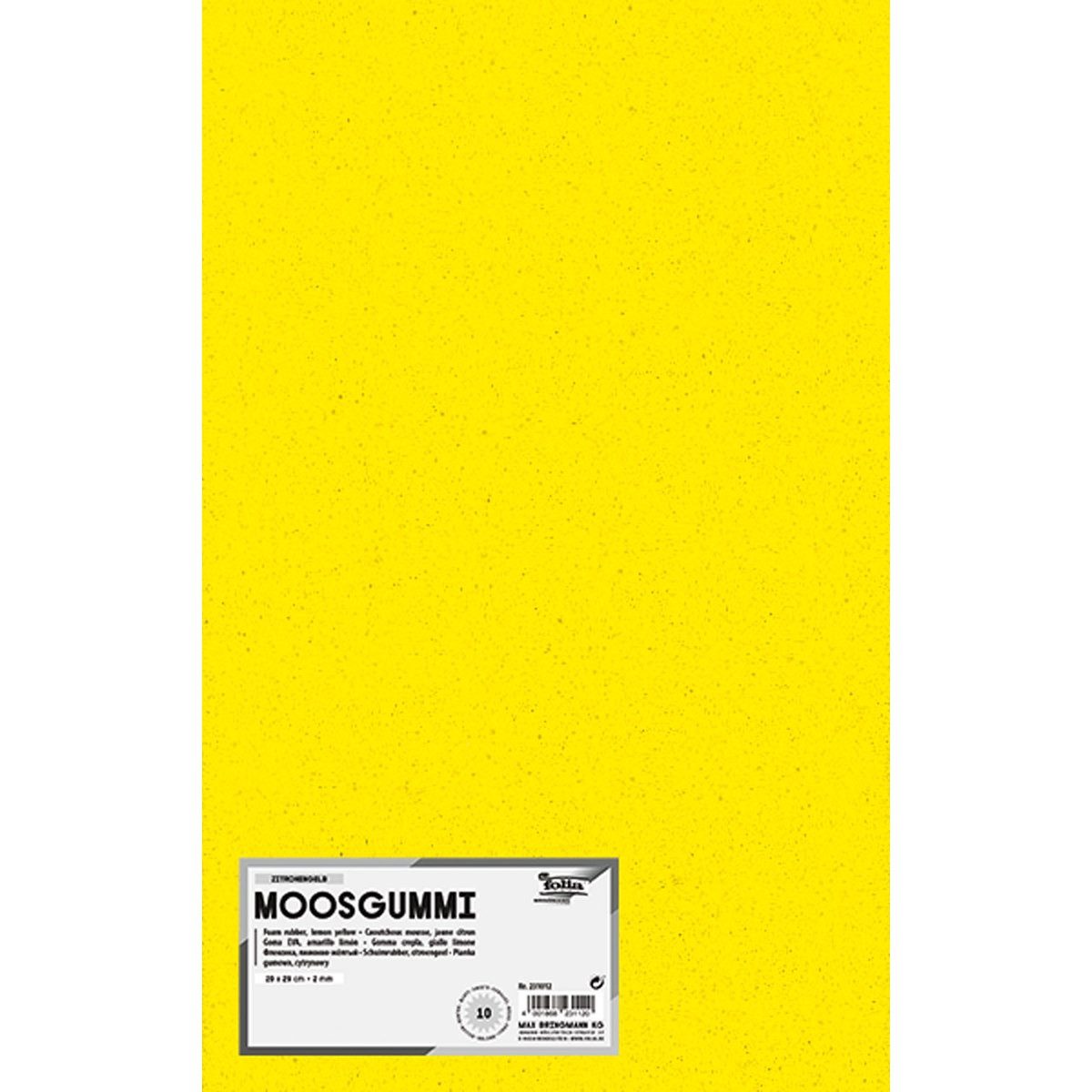 Folia Max Bringmann KG Moosgummi folia Moosgummi zitronengelb 20x29cm 10 Blatt