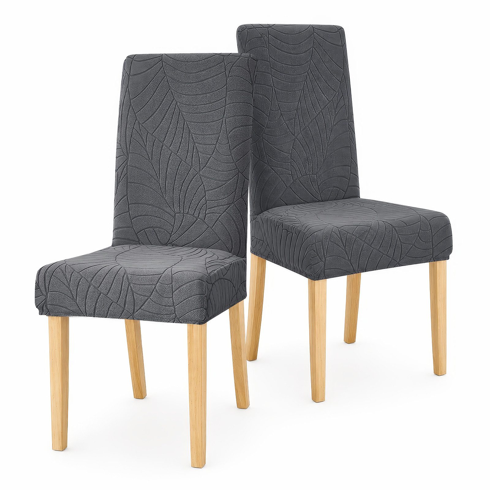BlingBin Stuhlhusse Stretch Stuhlhussen für Esszimmer, Abnehmbar und Waschbar Stuhlbezüge, Parsons-Stuhlbezüge, Stuhlschutz für Küche, Hotel, Restaurant, Grau
