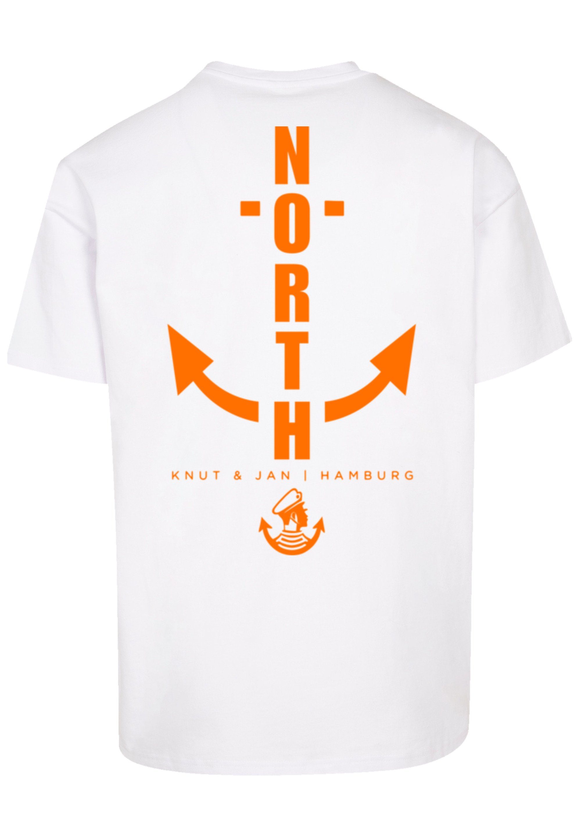 North & Jan Print T-Shirt F4NT4STIC Knut weiß Hamburg Anker