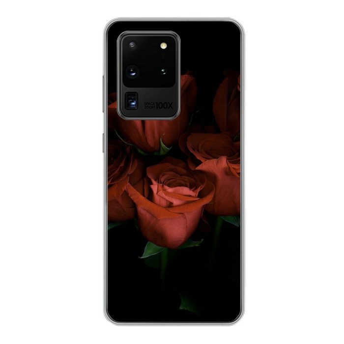 MuchoWow Handyhülle Blumen - Rosen - Wald Phone Case Handyhülle Samsung Galaxy S20 Ultra Silikon Schutzhülle