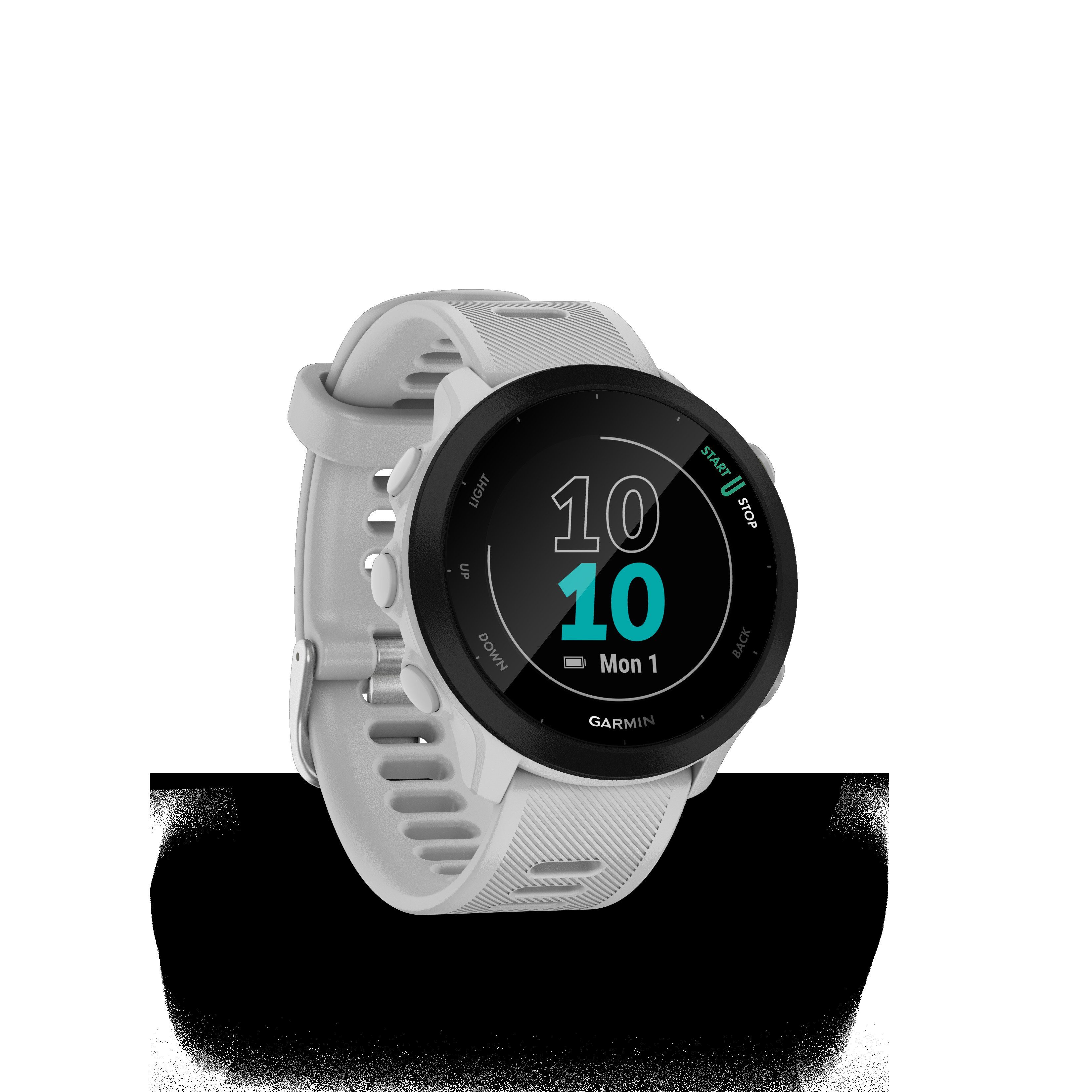 Garmin FORERUNNER 55 (2,64 Multisport- Weiß GPS-Laufuhr Smartwatch | schwarz/weiß Garmin), cm/1,04 Zoll