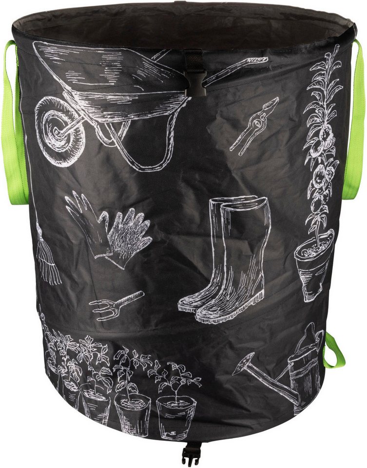 Windhager Gartensack Pop-up Bag mit Motiv aus hochwertigem Oxford 600D Gewebe, 180 l, (1-tlg), selbststehender Laubsack 180 Liter, Gartenabfallsack wiederverwendbar