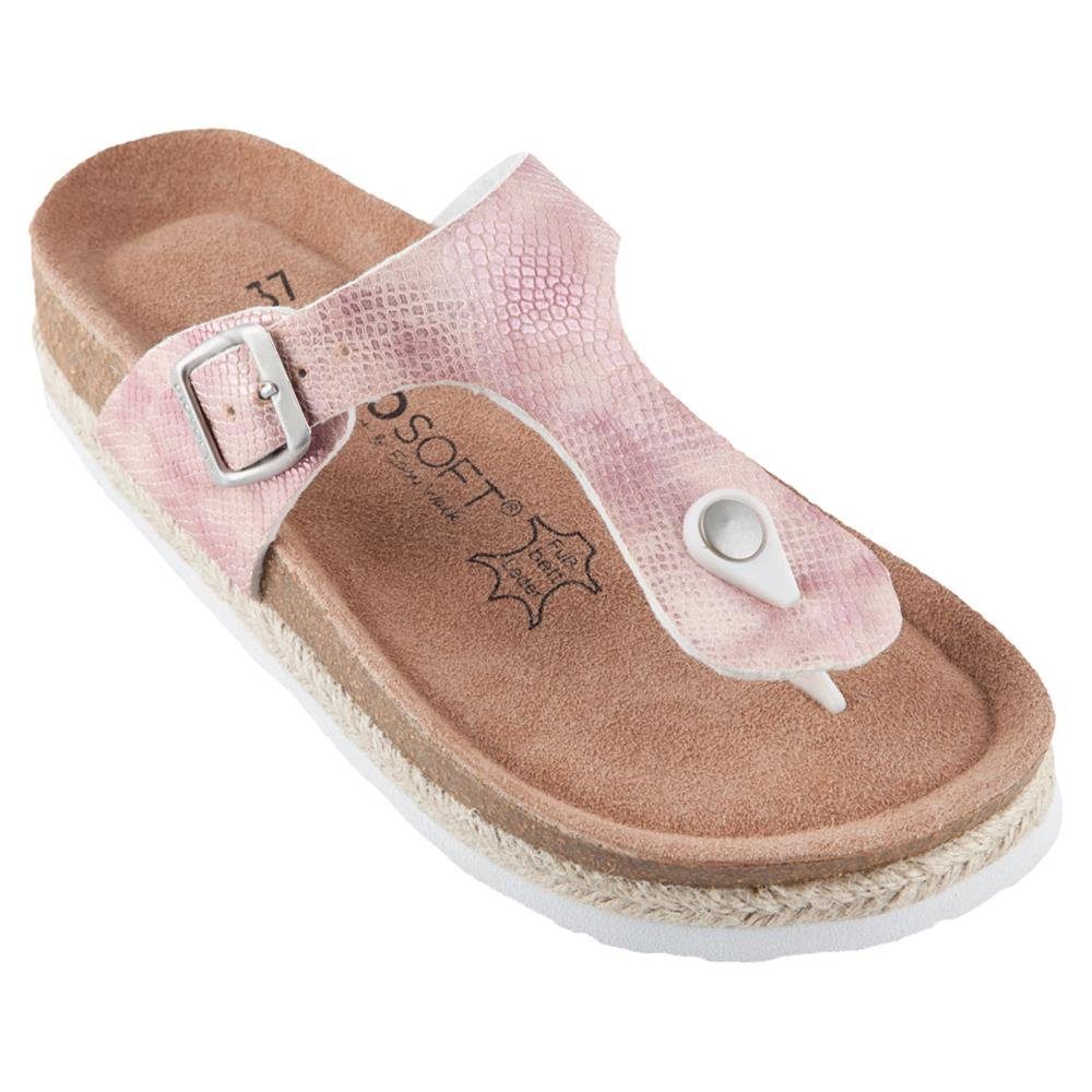 Biosoft Comfort & Easy Walk Sandale Damen Größe 37 Amelie Leder - Flache Biosoft Sommer Optik 43 Sandalen Sky