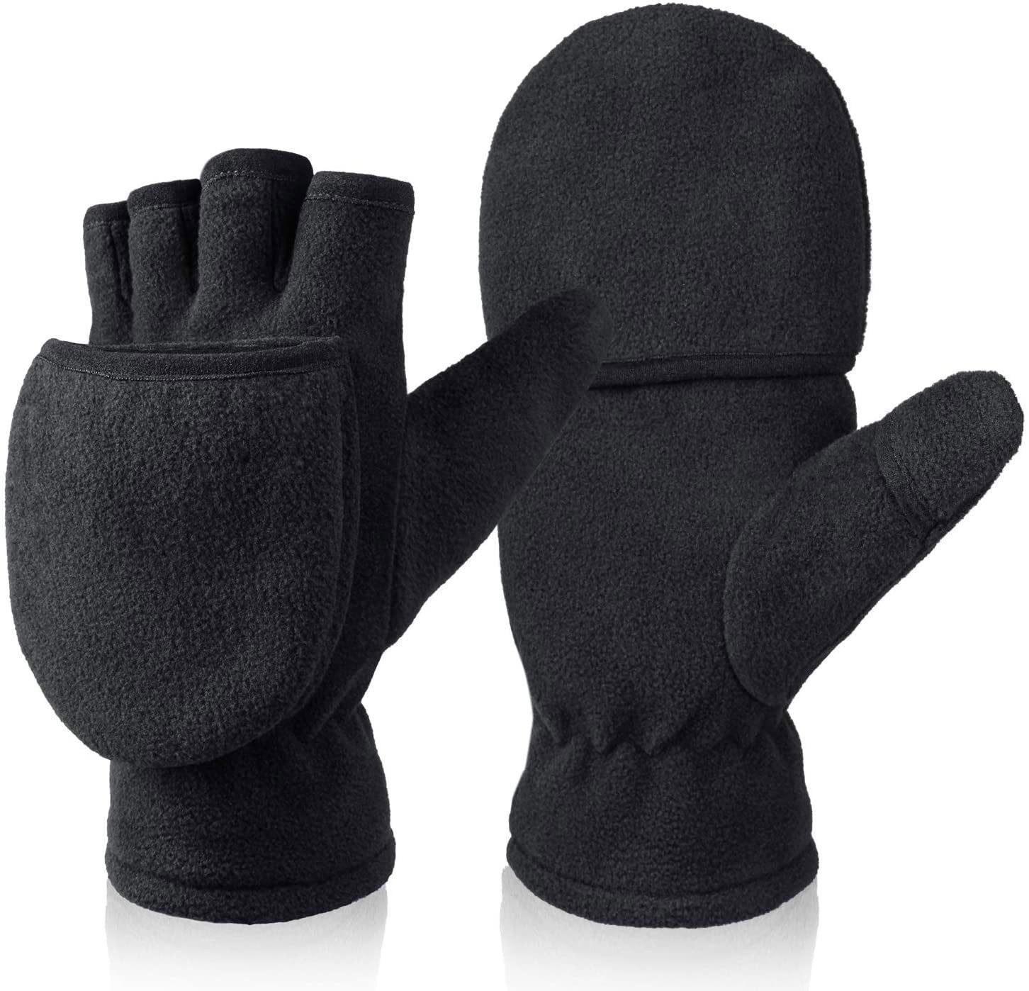 Coonoor Fahrradhandschuhe Winterhandschuhe Herren Damen Перчатки, Winter Warme Touchscreen Winterhandschuhe Thermo Fingerlos, Outdoor Fingerhandschuhe Weiche