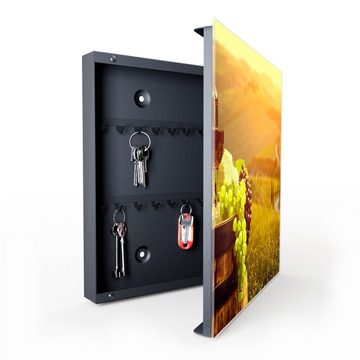 Primedeco Schlüsselkasten Magnetpinnwand mit Glasfront Rotwein mit Barrel (1 St)