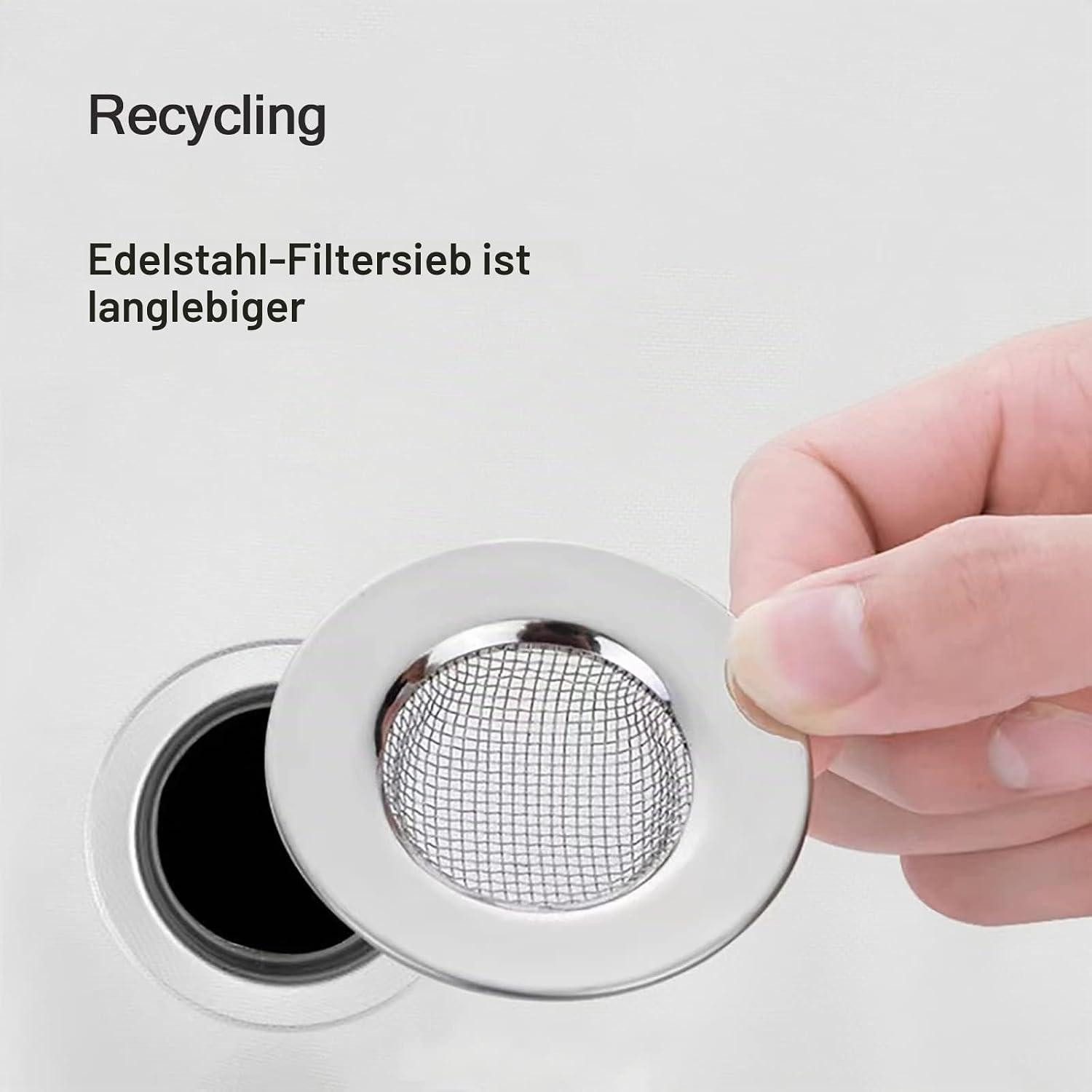 LuxusKollektion Duschablauf Abflusssieb Dusche Edelstahl 2St 7,8cm – Bild 3 von 5