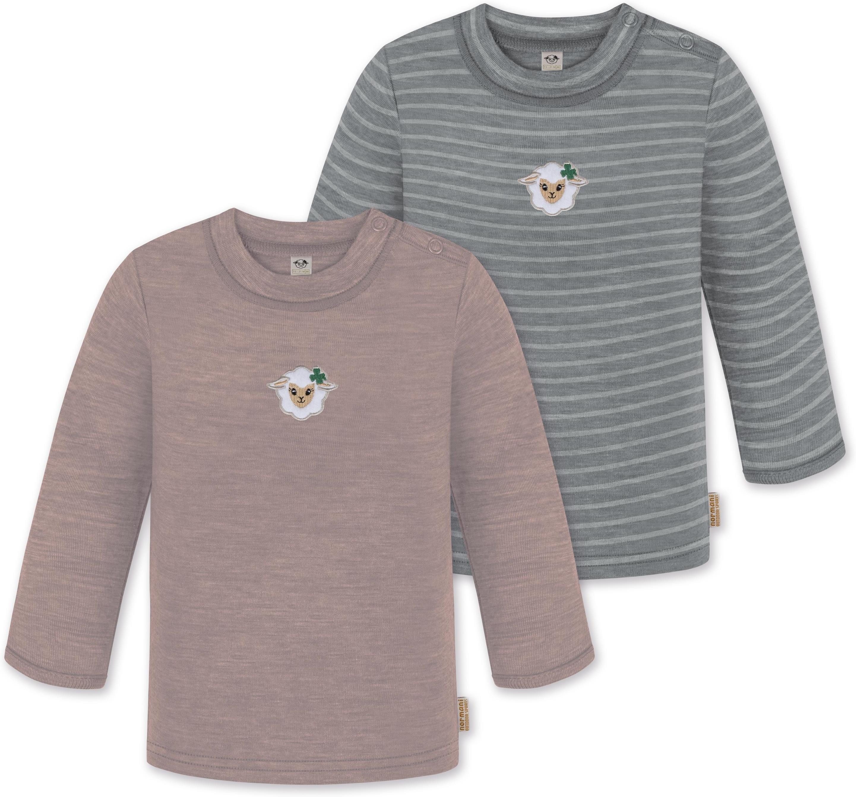 Langarmwickelbody 2er Pack Baby Merino Longsleeve Taupo