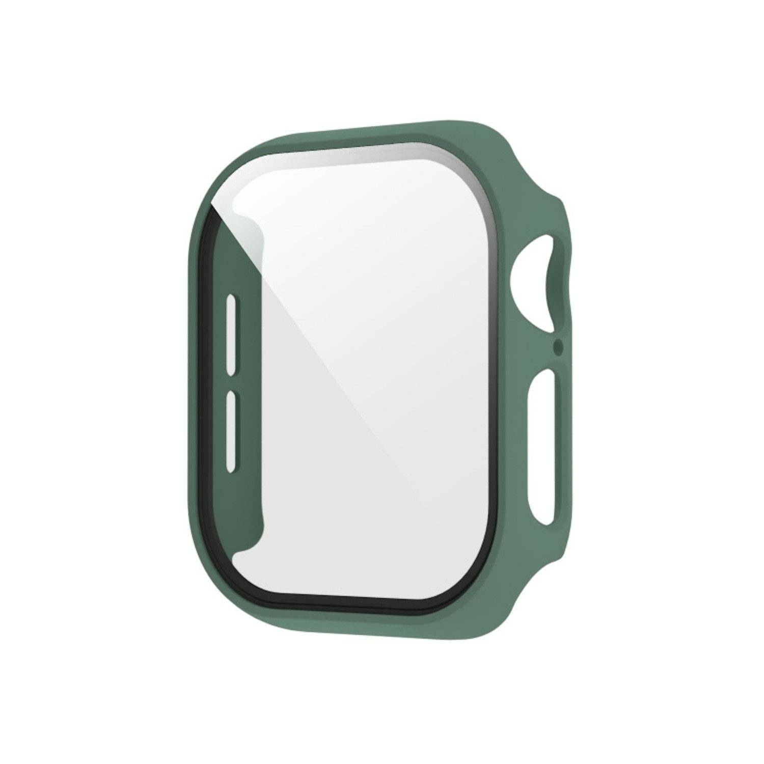 Wigento Smartwatch-Hülle Für Apple Watch Series 11 / 10 42mm Kunststoff PC Hülle + H9 Glas Grün, Schutzhülle aus PC + gehärtetem Glas für Rundumschutz