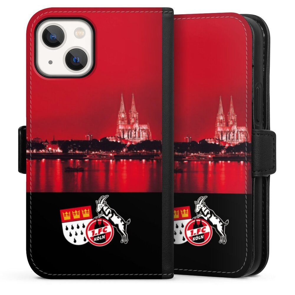 DeinDesign Handyhülle Skyline 1. FC Köln Offizielles Lizenzprodukt Skyline Köln Rot, Samsung Galaxy A51 Hülle Handy Flip Case Wallet Cover