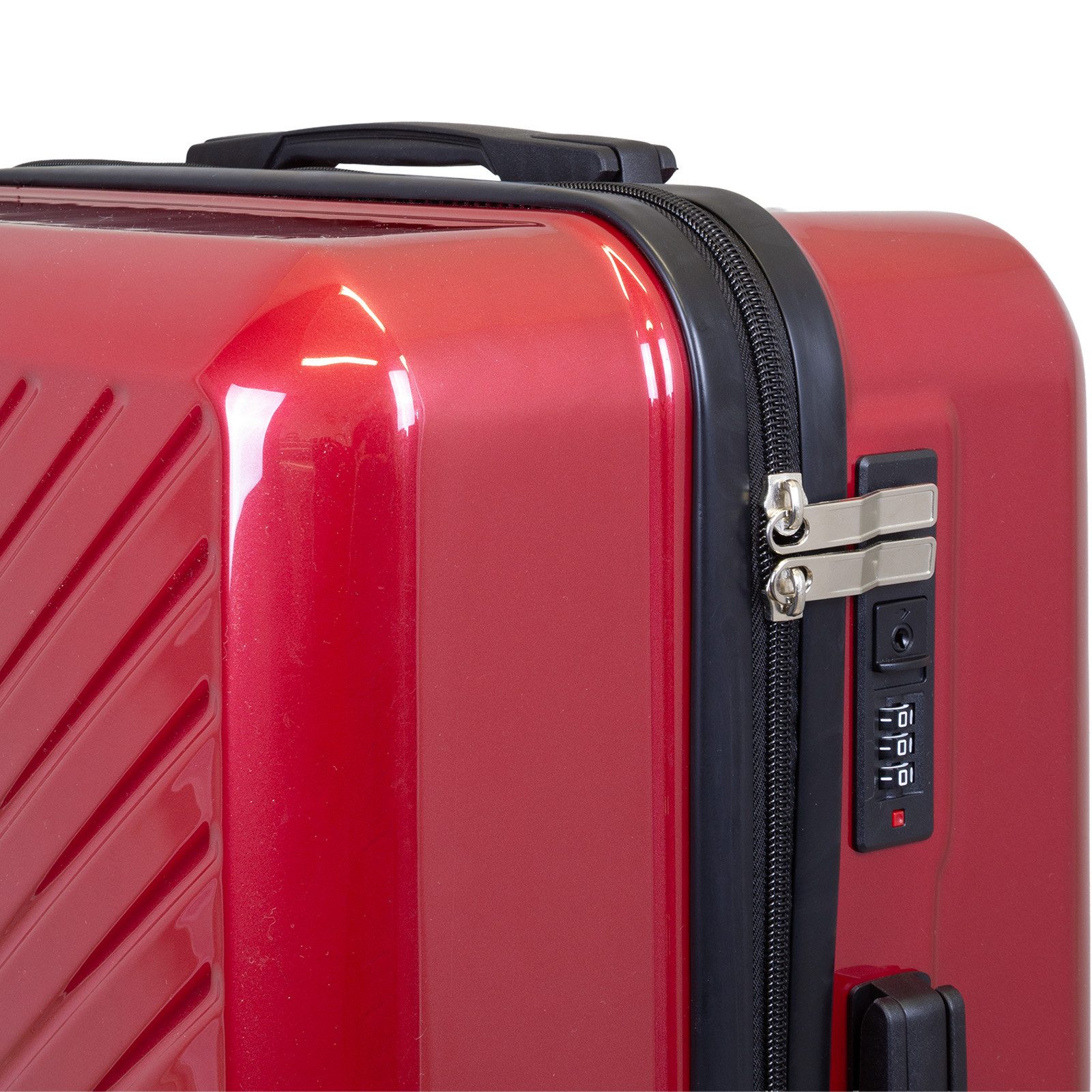 Trendyshop365 Hartschalen-Trolley Bergamo, 4 Rollen, Zwillingsrollen, Zahlenschloss, robust und leicht
