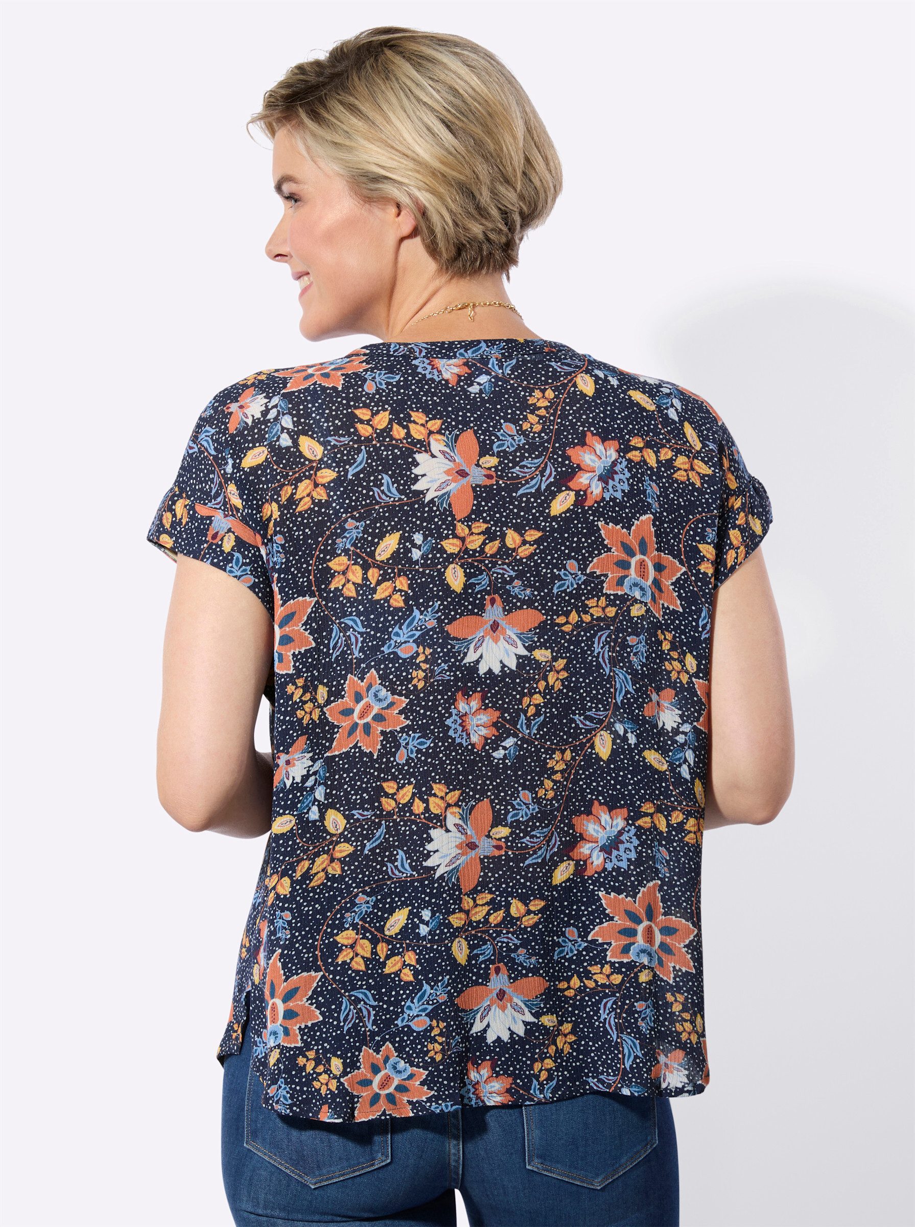 Witt Klassische Bluse Druckbluse Kurzarm