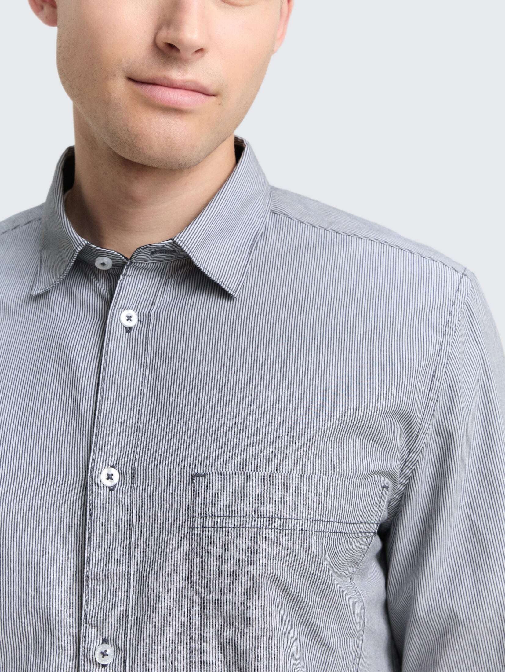 TOM TAILOR Langarmhemd Blusen & Shirts Fitted Hemd aus Baumwolle