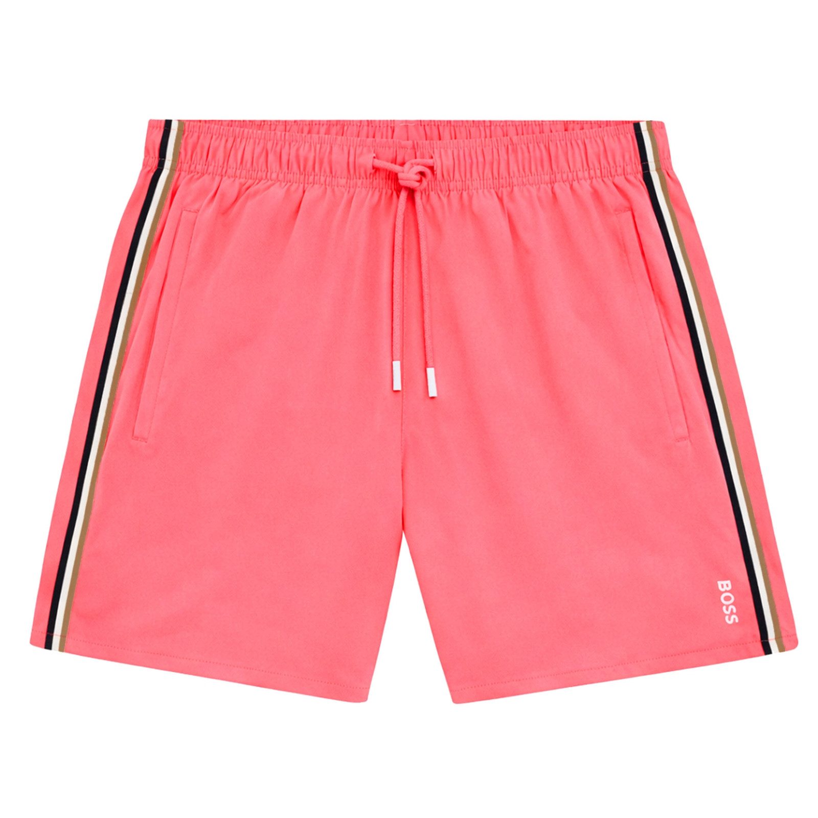 BOSS Badeshorts Iconic mit Zierstreifen in typischen Boss-Farben