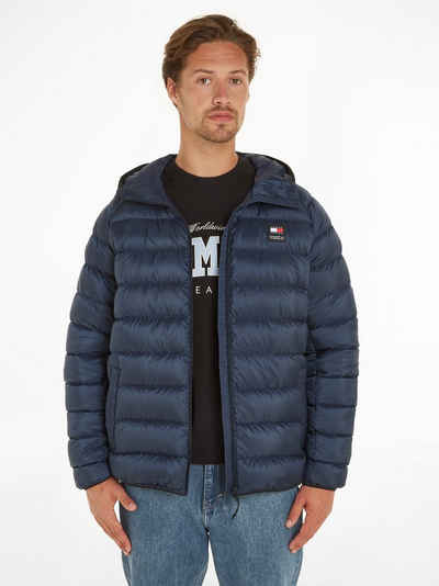 Tommy Jeans Daunenjacke TJM HOODED LT DOWN JACKET EXT mit Kapuze und integriertem Stehkragen