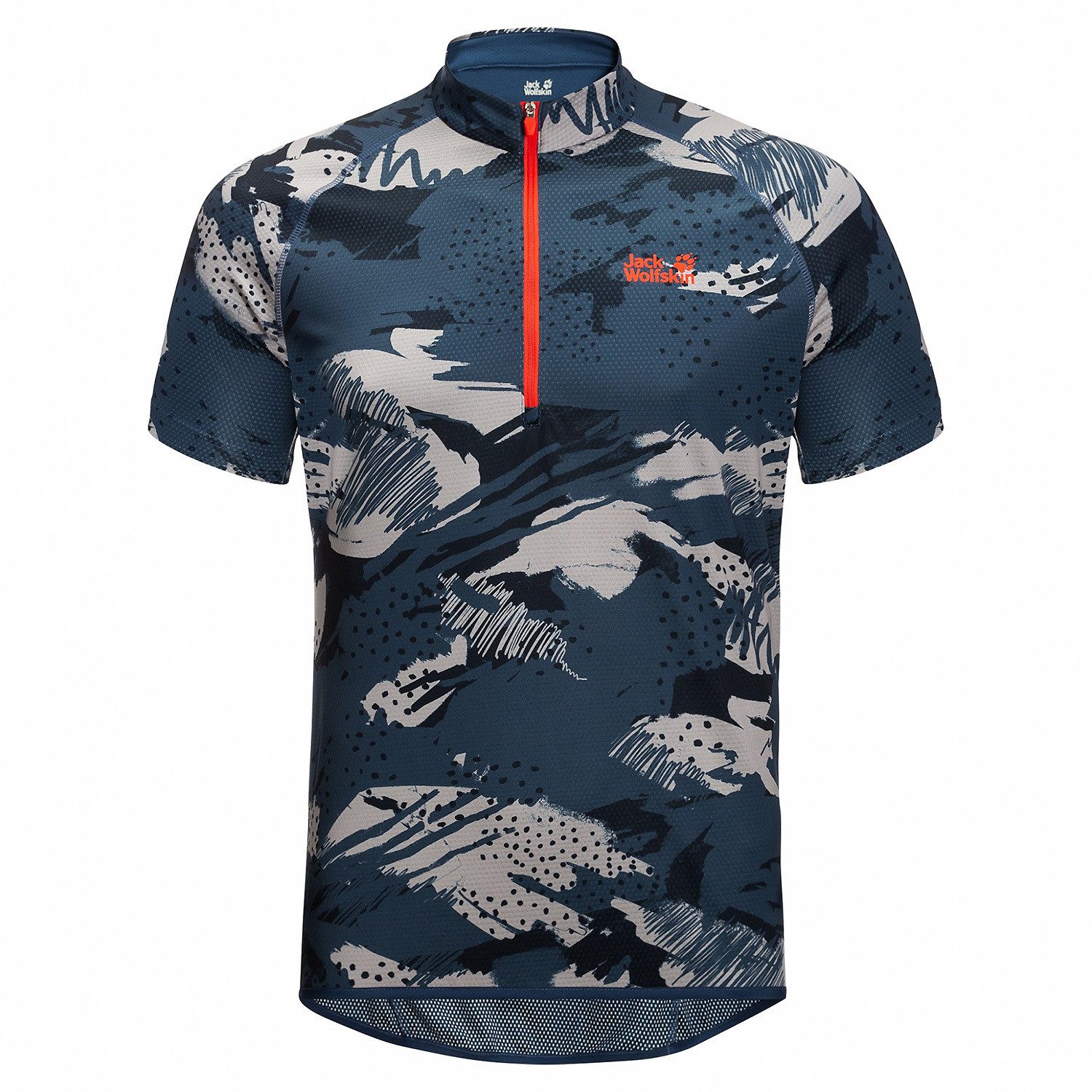 Jack Wolfskin T-Shirt T-Shirt M TOURER HALFZIP PRINT T