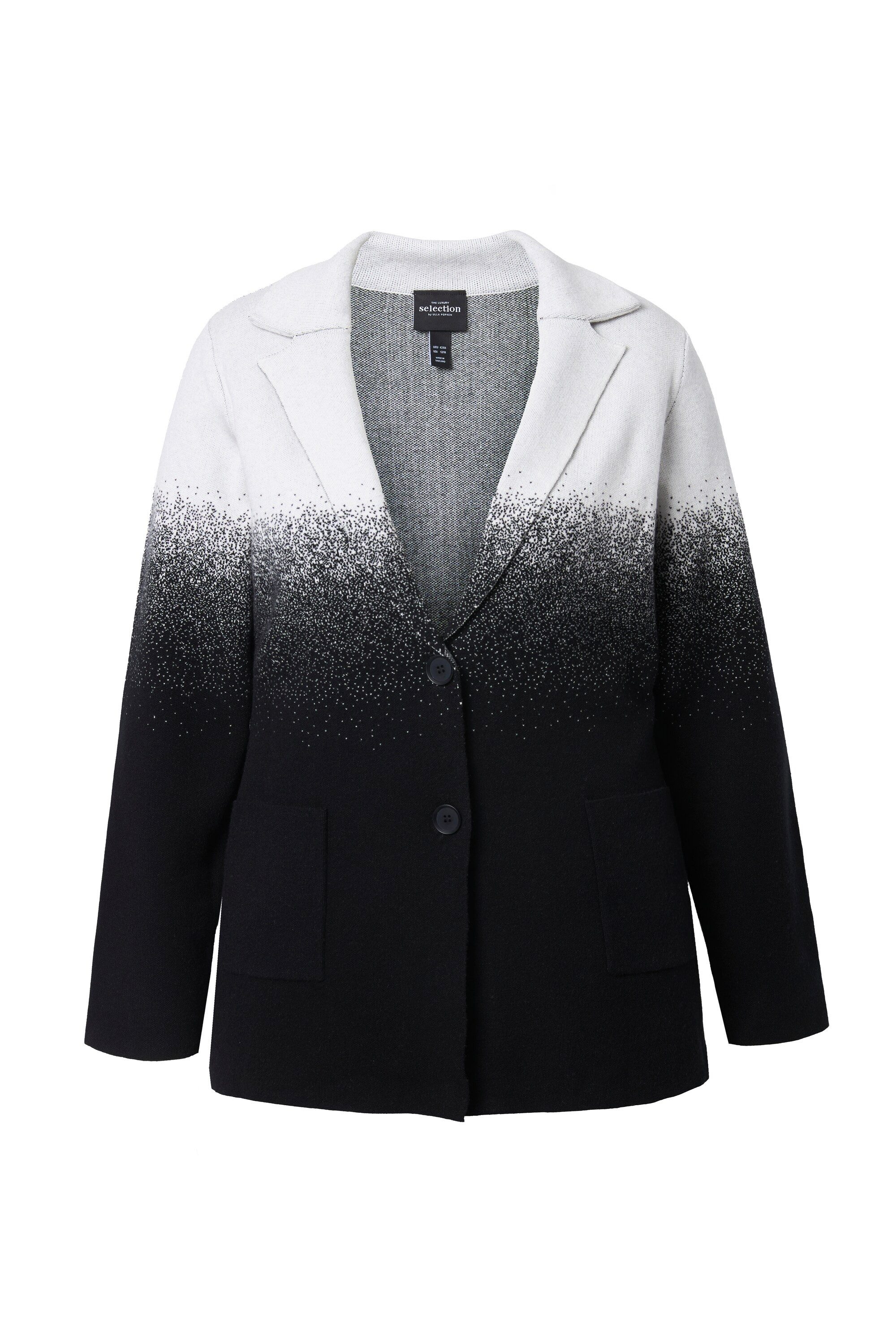 Ulla Popken Blusenblazer Strick-Blazer Farbverlauf Reverskragen Langarm