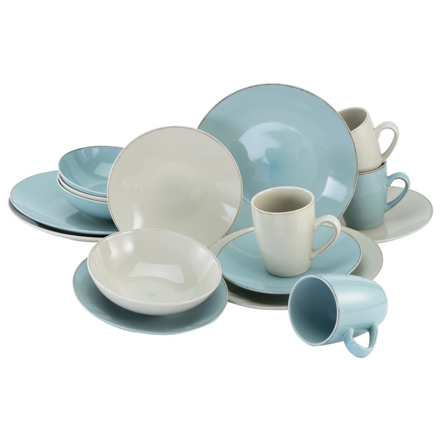 CreaTable Kombiservice (16-tlg), 4 Personen, Steinzeug