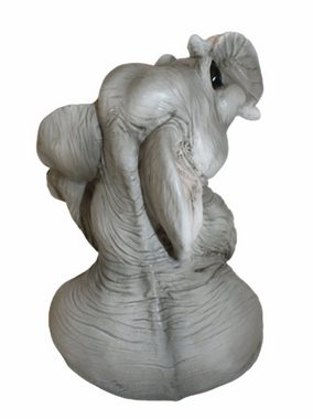 Castagna Tierfigur Figur Elefant Baby Elefantenfigur sitzend und lachend Tierfigur Kollektion Castagna Resin H 21 cm