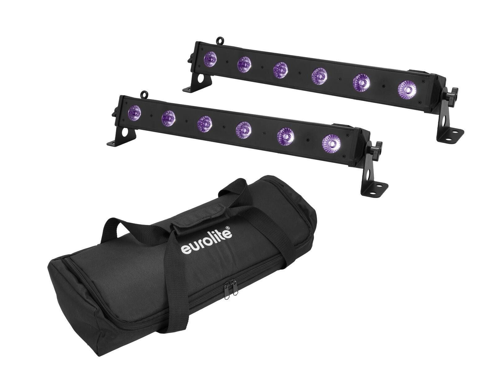 Discolicht EUROLITE Set 2x LED BAR-6 UV Leiste + Soft-Bag