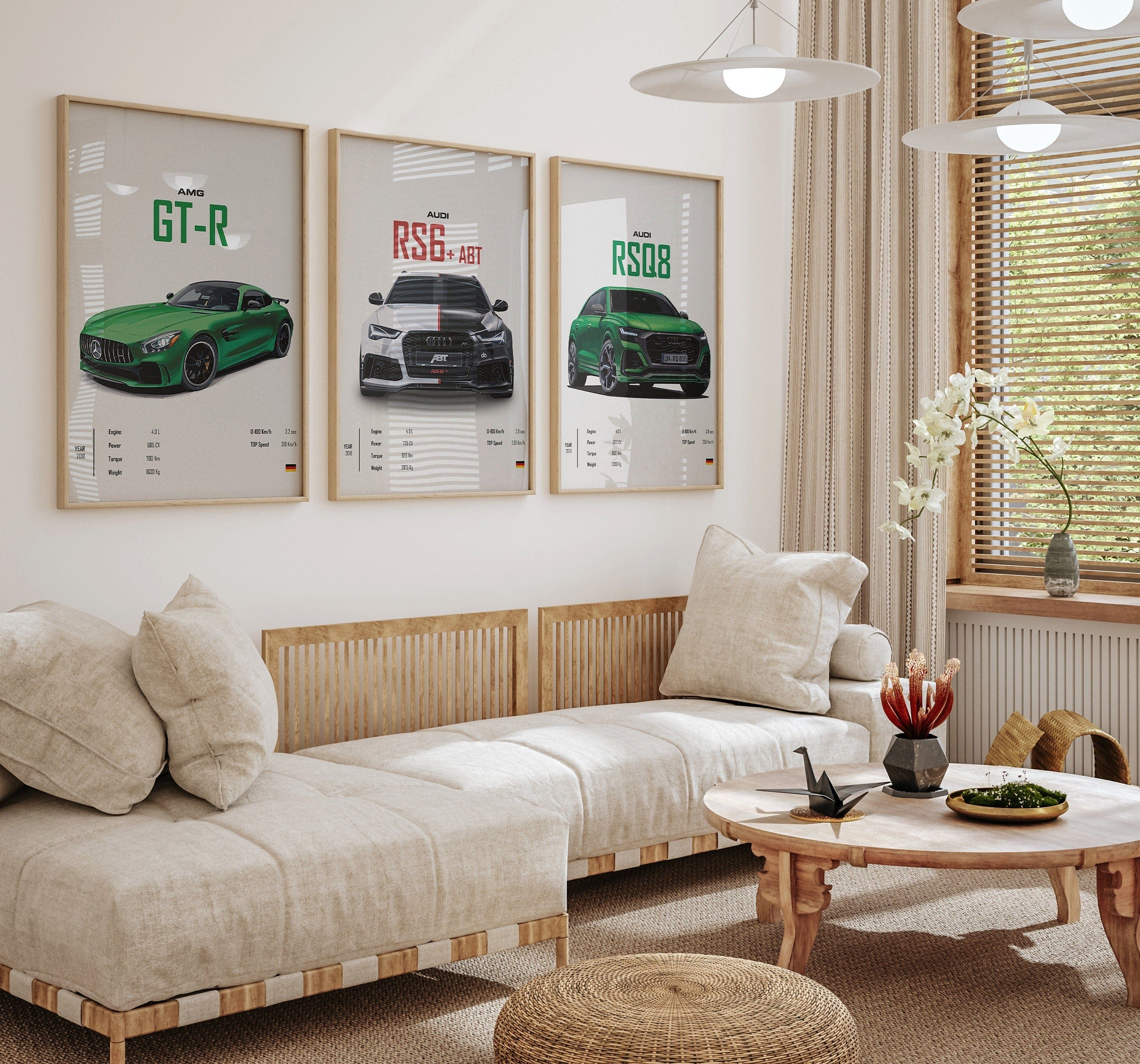 JUSTGOODMOOD Poster Sportwagen PORSCHE 911 AUD Rs MERCEDES Amg Gtr Super Sport Auto Gesche, MERCEDES AMG GT-R (1 St)