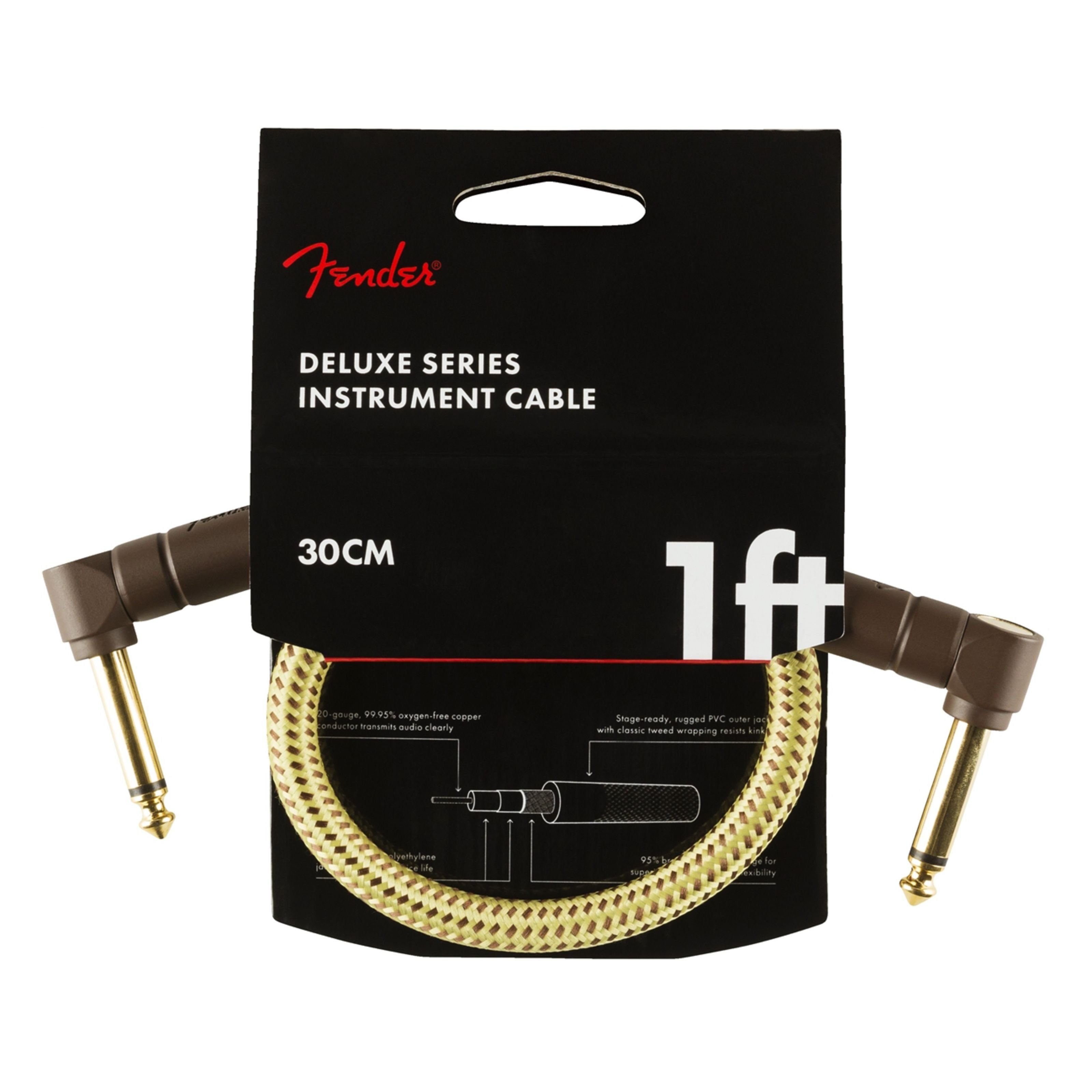 Fender Audio-Kabel, Deluxe Tweed Patch Cable 30 cm - Stereo Patchkabel