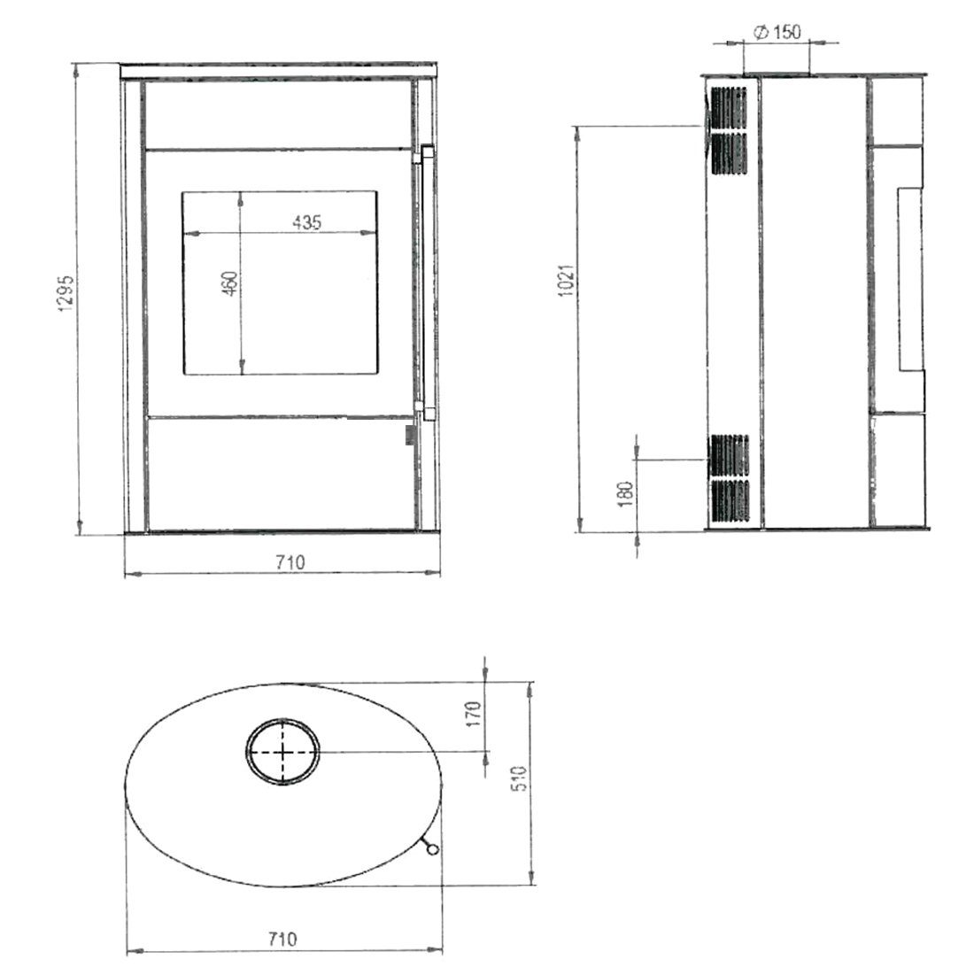 H&M Germany Kaminofen Mango 2.0 Plus weiß, 8 kW, Zeitbrand
