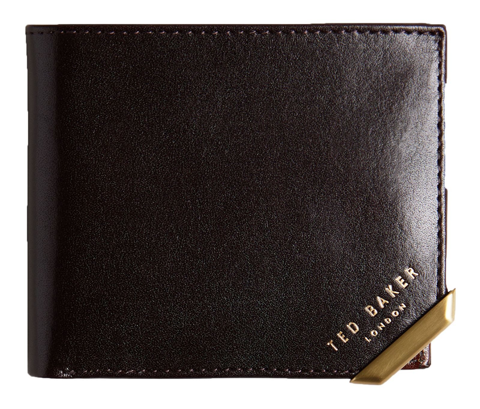 Ted Baker Geldbörse Kornerr Metal Corner Bifold Coin Wallet, aus echtem Rindsleder mit RFID-Blocker Schutz