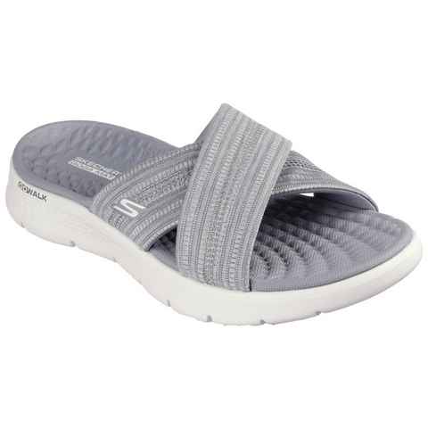 Skechers GO WALK FLEX SANDAL-BUTTERFLY BLISS Pantolette, Keilabsatz, Sommerschuh, Schlappen mit Goga Mat Footbed