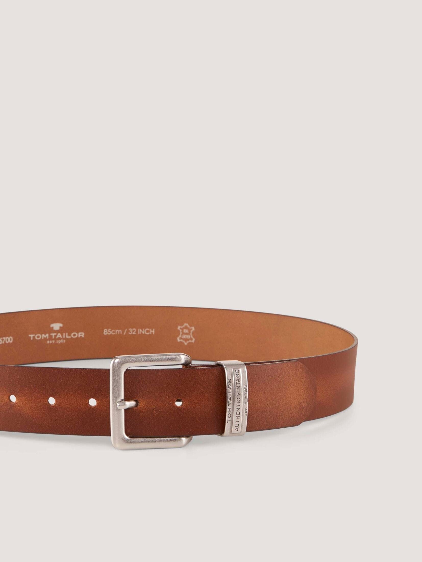 TOM TAILOR Ledergürtel Belts TTHARRY Ledergürtel mit eckiger Dornschließe