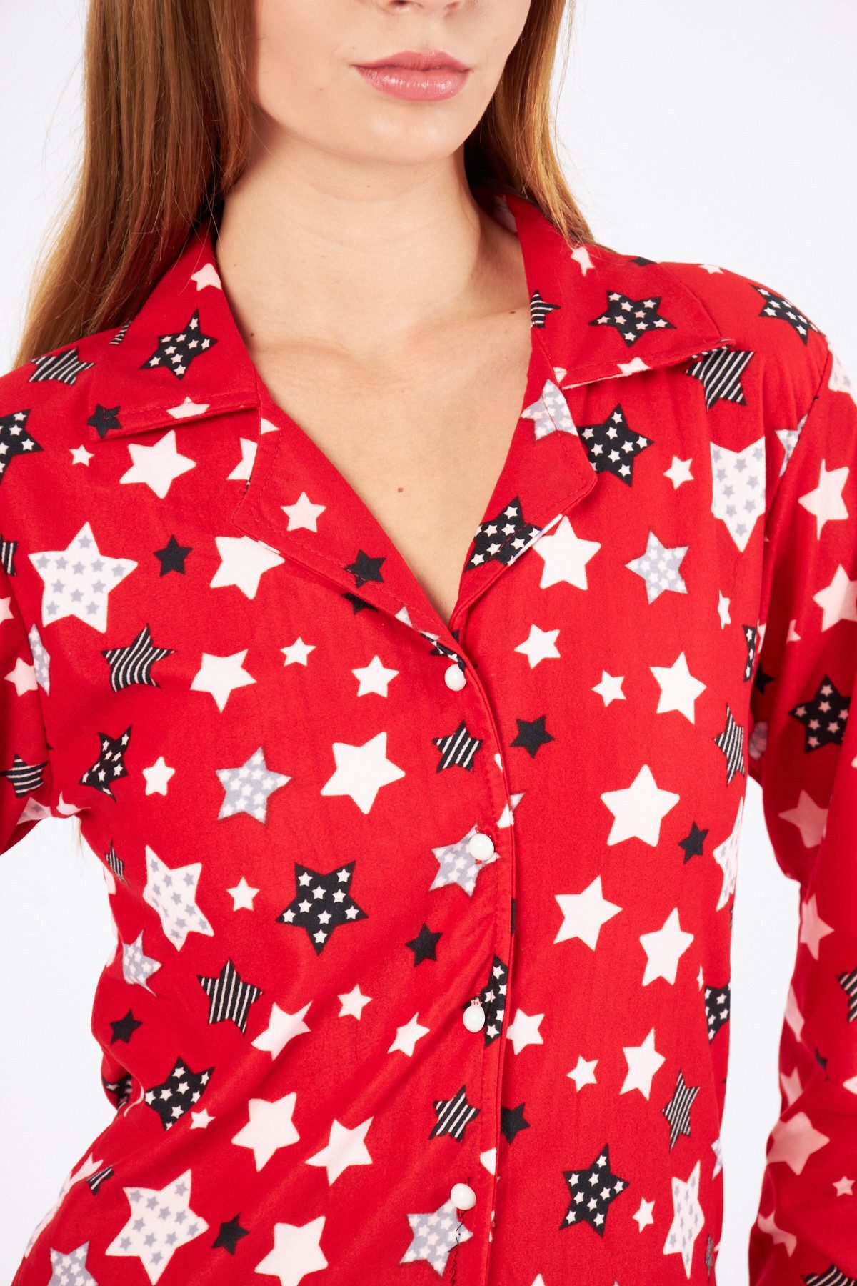 fashionshowcase Schlafanzug Damen Pyjama Set rot günstig online kaufen