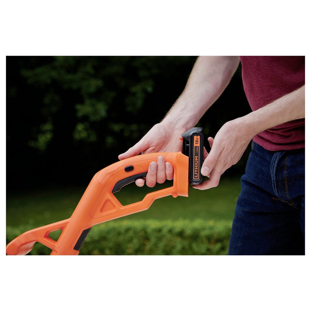 Black + Decker Rasentrimmer-Deflektor Black & Decker Akku Akku-Rasentrimmer inkl. Akku, inkl. Ladegerät, H)