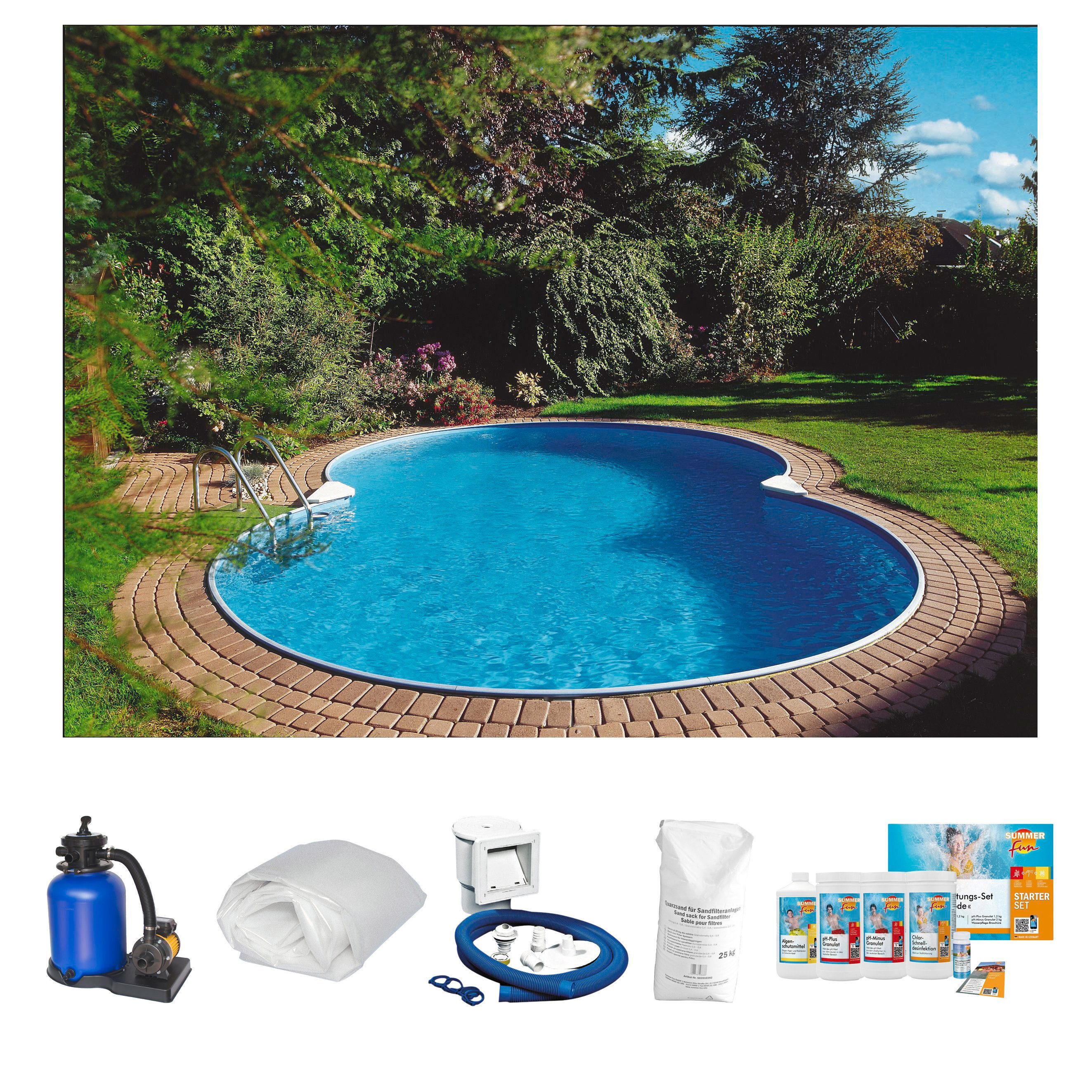 Clear Pool Achtformpool Premium Mallorca (Set), inkl. umfangreichem Zubehör BxLxH: 300x470x120 cm