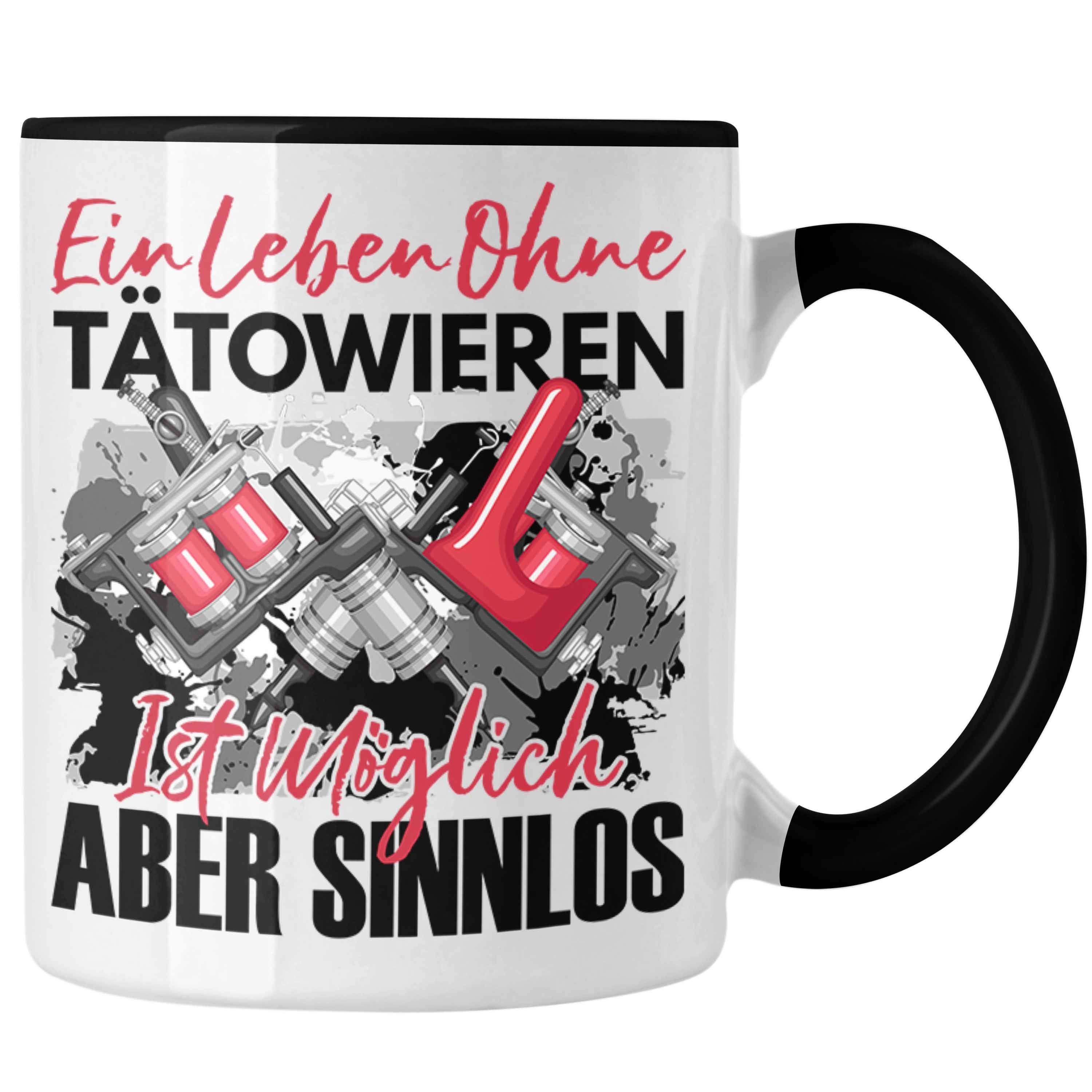 Trendation Tasse Trendation - Tattoo Tasse Geschenk Spruch Tattoowierer Geschenkidee Ei Schwarz