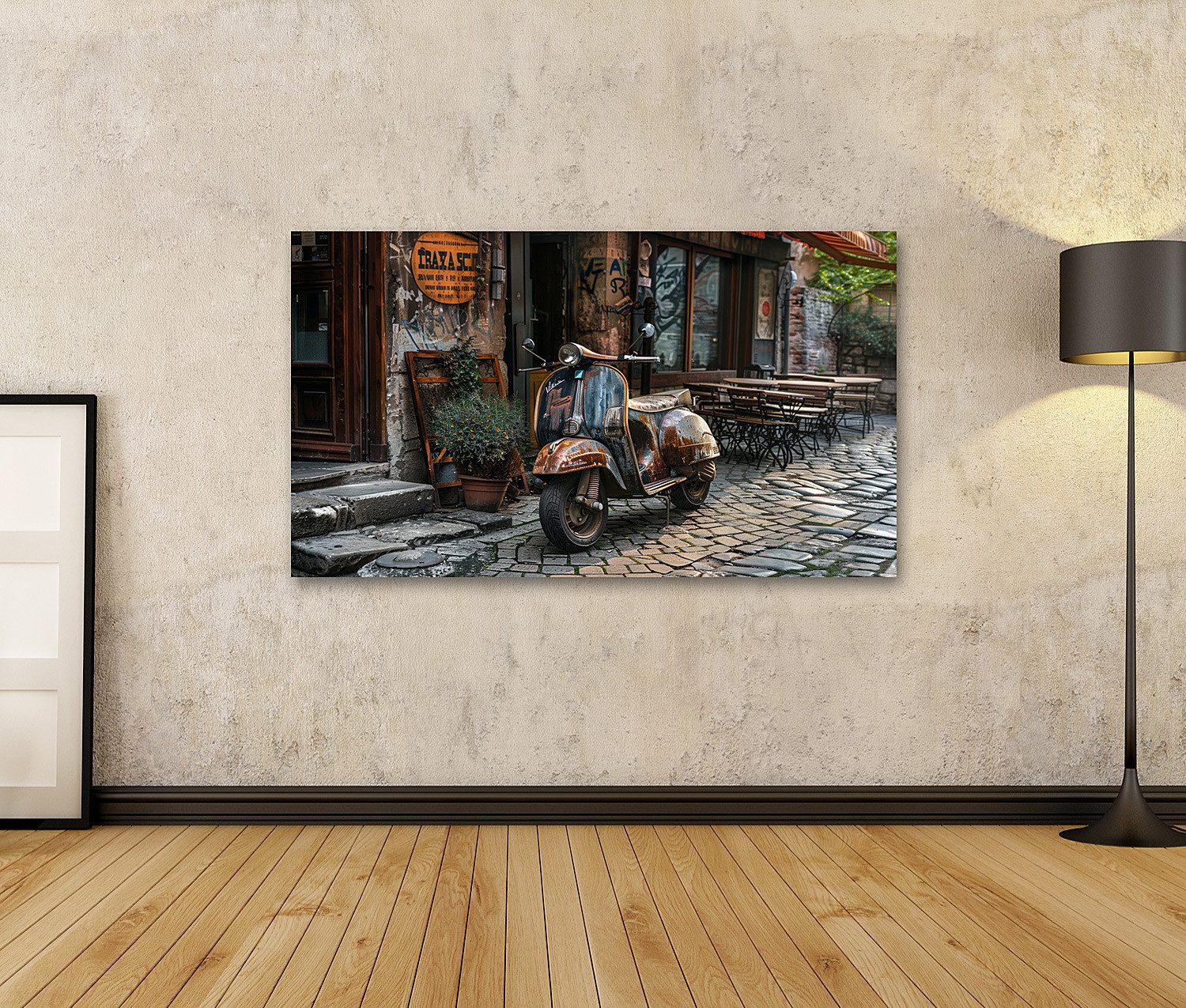 islandburner Leinwandbild, Alte Vespa in einer günstig online kaufen