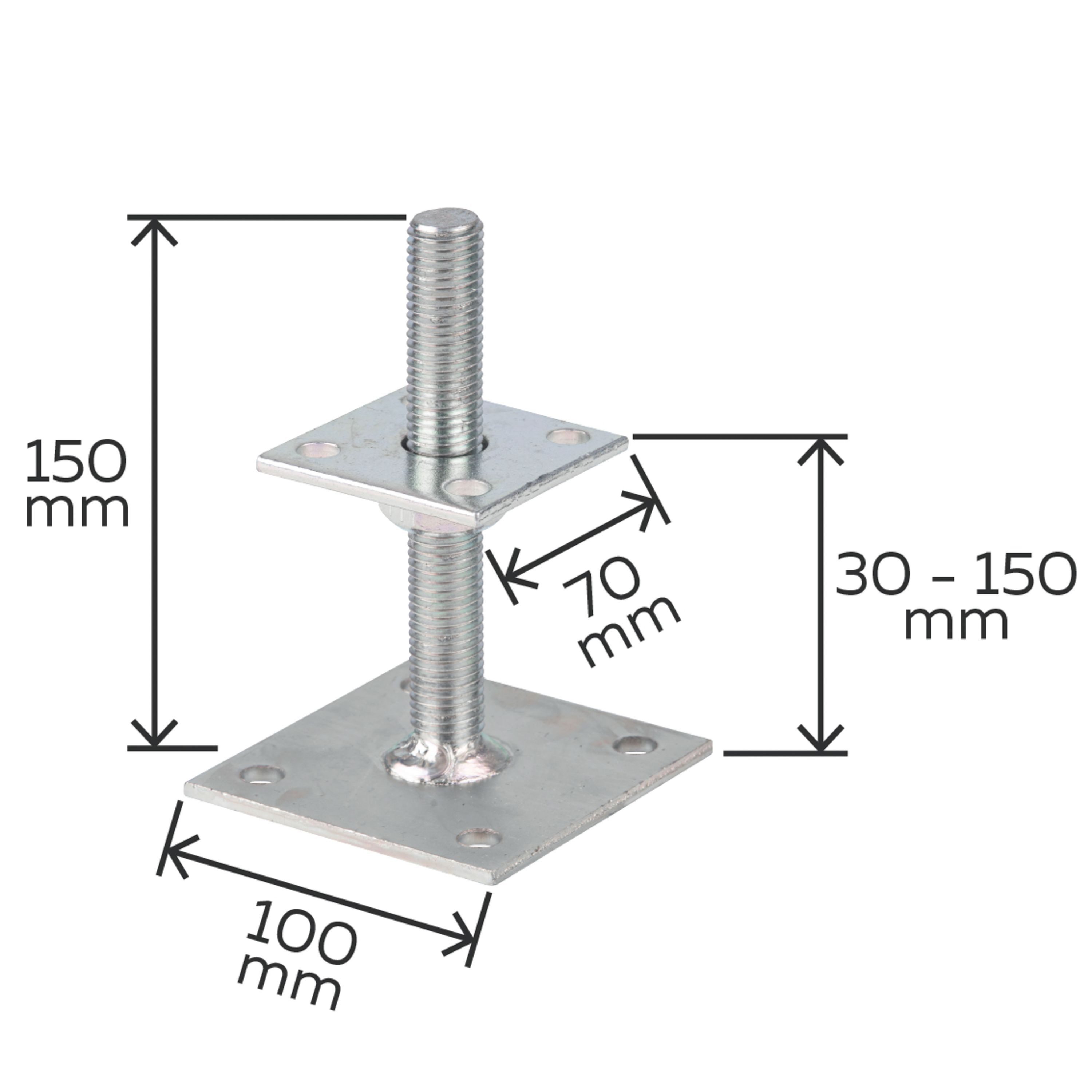 Alberts Pfostenträger Bundle-Set 4x218102, Alberts 218102 Pfostenträger zum Aufschrauben galvanisch verzinkt, dic