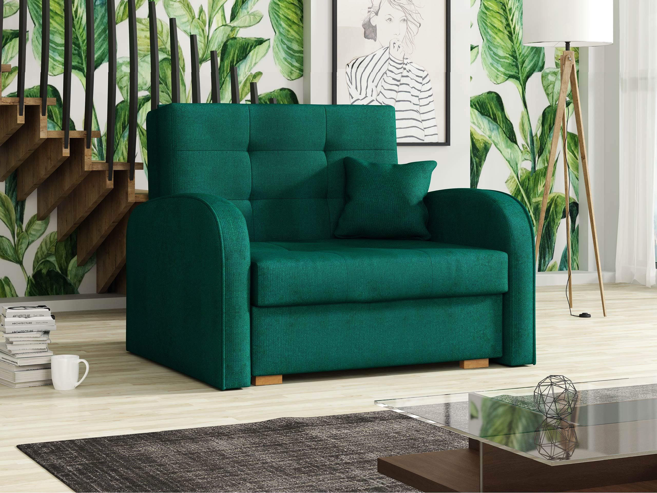 MIRJAN24 Schlafsofa Viva Gold I, mit Bettkasten und Schlaffunktion, einsitzer Bettsofa inkl. Kissen, Sofagarnitur