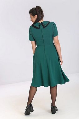 Hell Bunny A-Linien-Kleid Emily Dress Grün Retro Bubikragen 50s