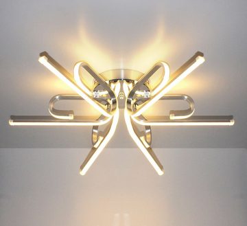 Lewima LED Deckenleuchte »Karpan« XXL Ø75cm groß Deckenlampe Alu gebürstet / satiniert 53W, dimmbar mit Fernbedienung und Memory Funktion, Warmweiß, Speicherung der Einstellungen beim Farbwechsel, ideale Lampe Leuchte für Wohnzimmer Schlafzimmer