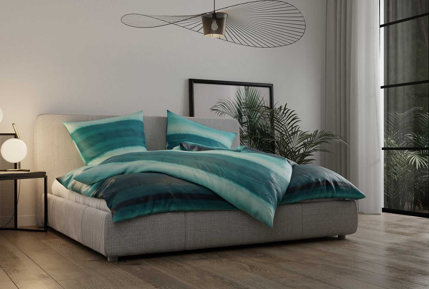 BETTWAESCHE-MIT-STIL Bettwäsche Mako Satin Bettwäsche Watercolor Stripes, M günstig online kaufen