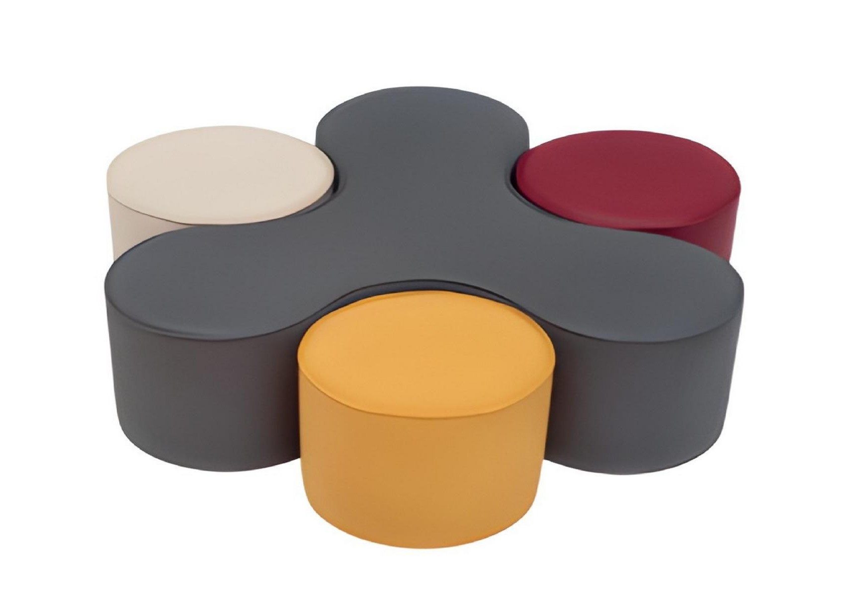 Xlmoebel Sitzhocker XLMOEBEL Pouf-Set aus strapazierfähigem Polyester in bunten Farben (4 St), Made in Europa